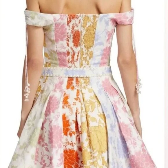 Zimmermann Off the Shoulder A-Line Mini Dress in Linen - Picture 4 of 13